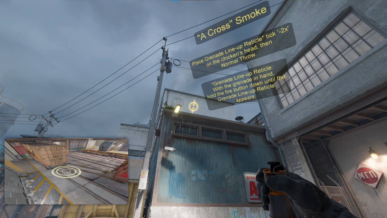 CS2 gameplay screenshot with smoke strategy