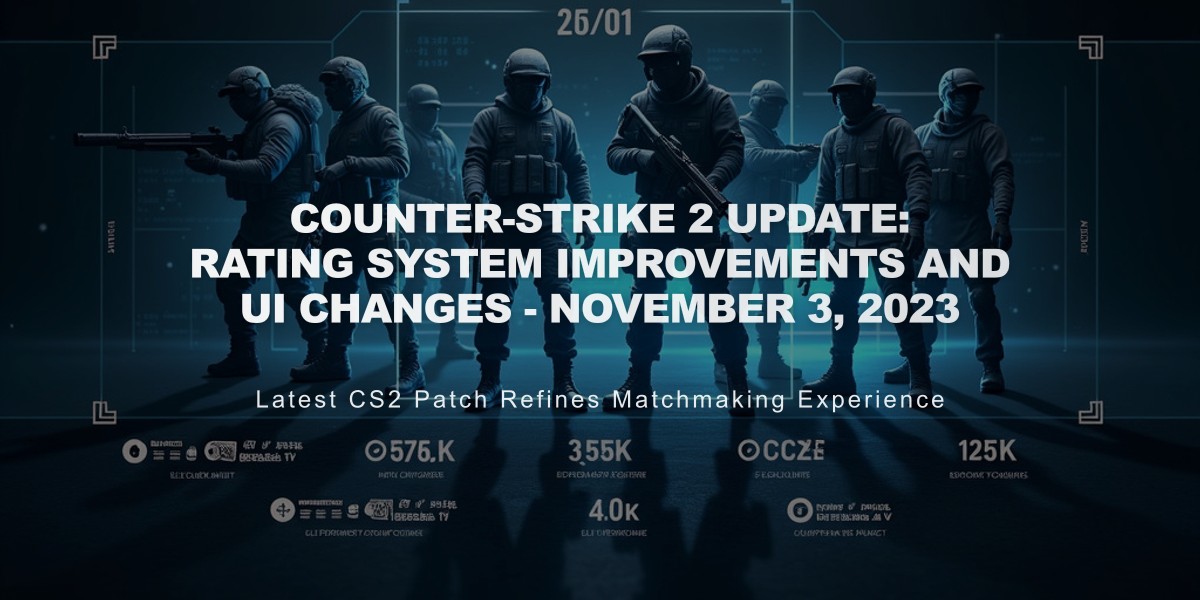 Counter-Strike 2 Update: Rating System Improvements and UI Changes - November 3, 2023