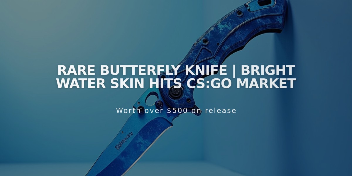 Rare Butterfly Knife | Bright Water Skin Hits CS:GO Market