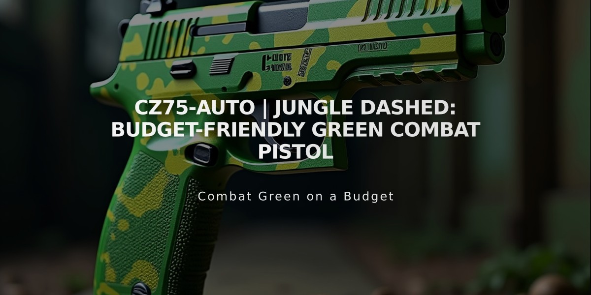 CZ75-Auto | Jungle Dashed: Budget-Friendly Green Combat Pistol