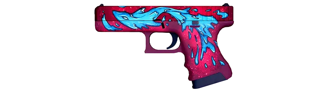 Blue water design on pistol