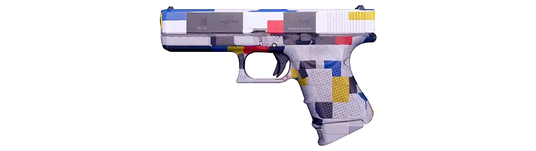 Colorful Block 18 pistol on black