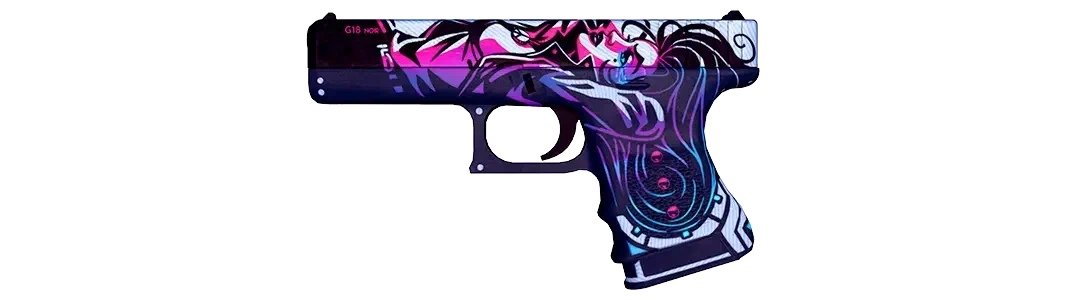 Graffiti pistol with neon art design