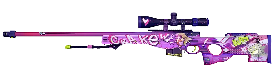 Pink sniper rifle with anime design