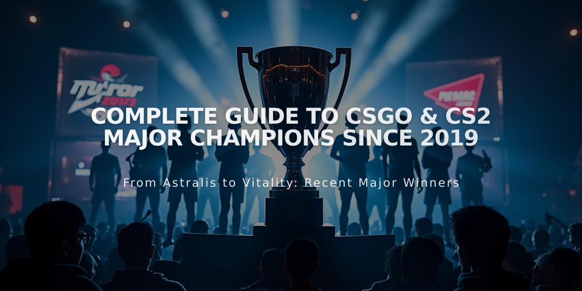 Complete Guide to CSGO & CS2 Major Champions Since 2019