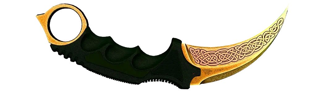 Gold karambit knife Lore skin