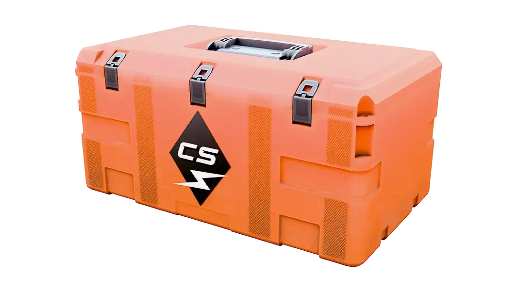 Orange Kilowatt case with black logo