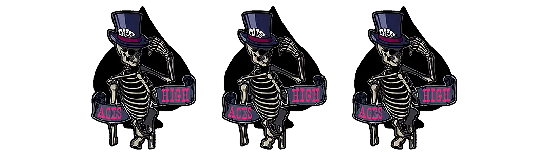 Top hat skeleton with playing cards