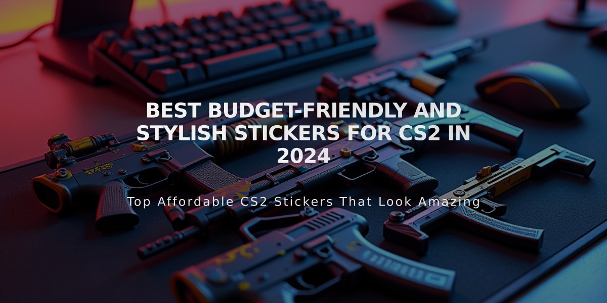 Best Budget-Friendly and Stylish Stickers for CS2 in 2024