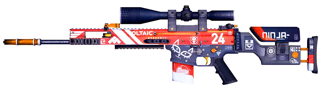 Red-accented tactical rifle Bloodsport