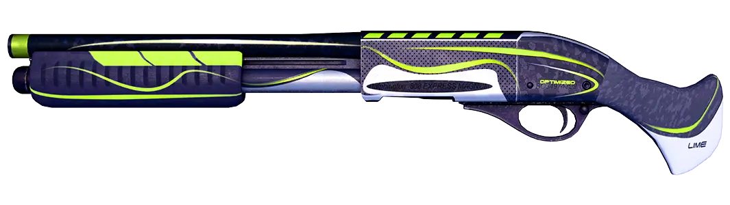 Lime and gray tactical shotgun