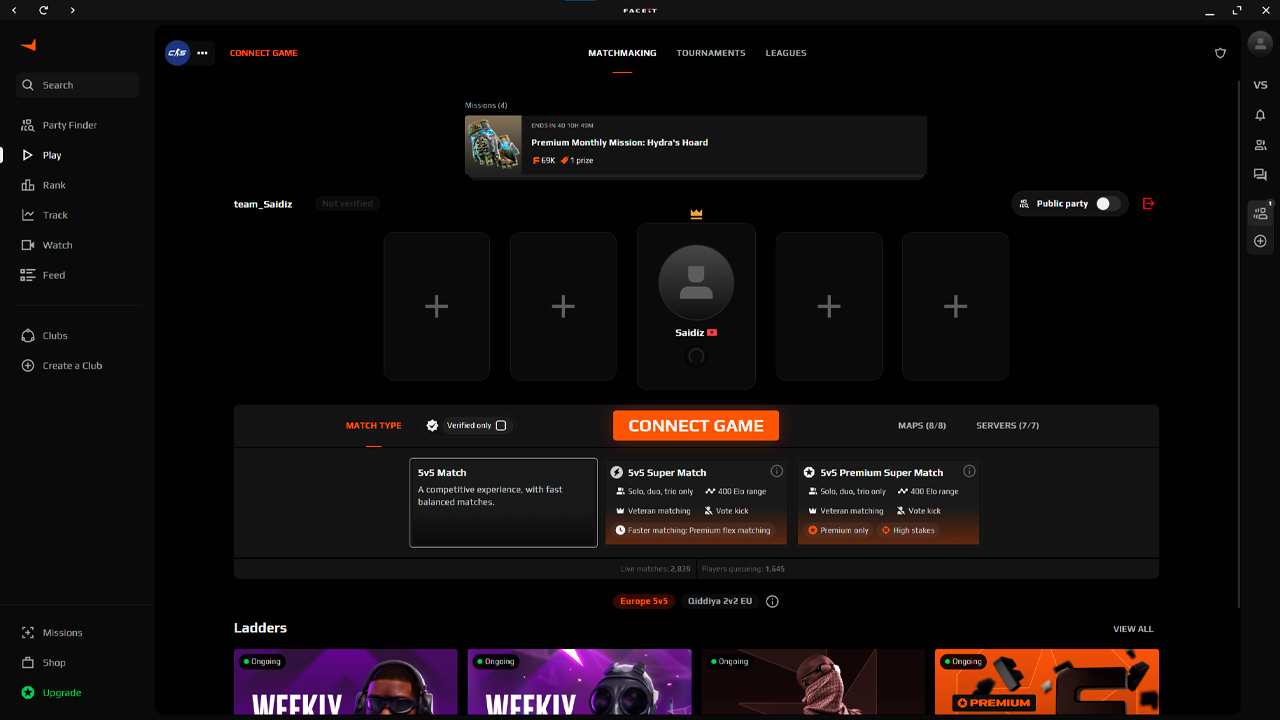 New gaming site interface layout