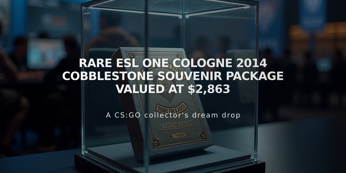 Rare ESL One Cologne 2014 Cobblestone Souvenir Package Valued at $2,863