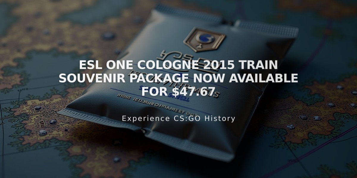 ESL One Cologne 2015 Train Souvenir Package Now Available for $47.67