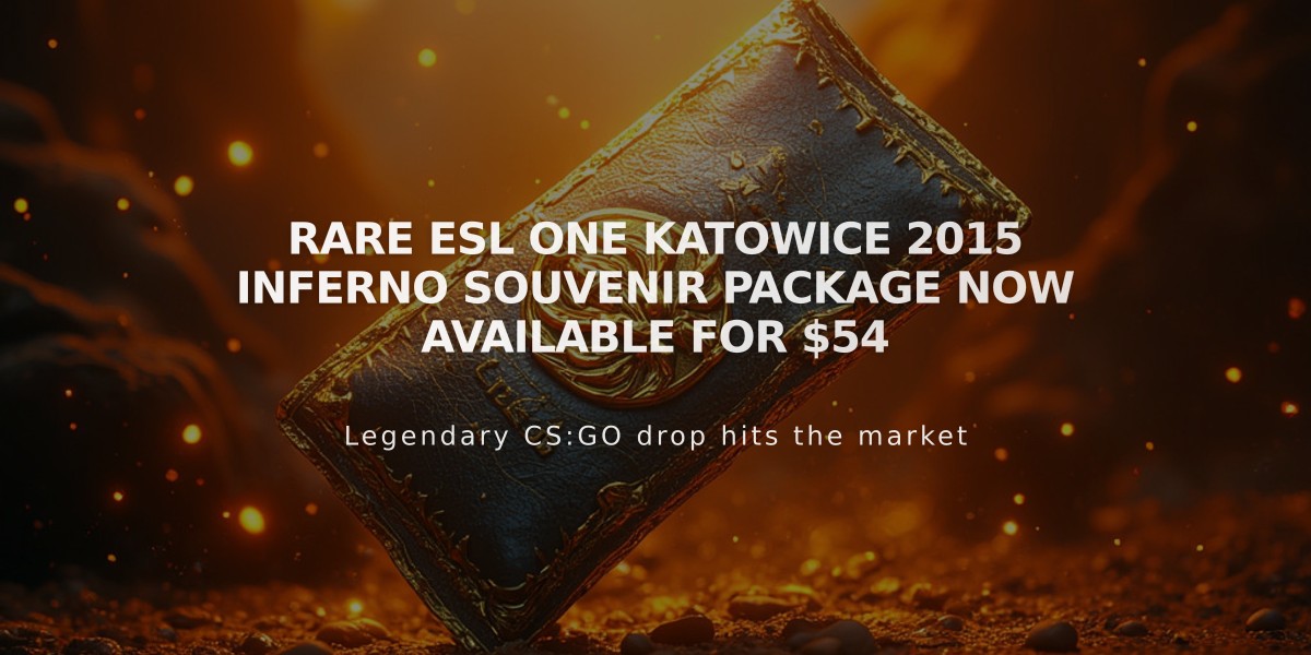 Rare ESL One Katowice 2015 Inferno Souvenir Package Now Available for $54