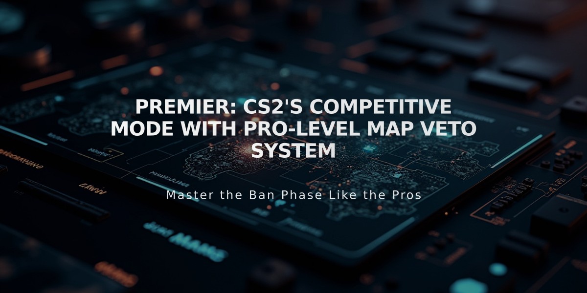 Premier: CS2's Competitive Mode with Pro-Level Map Veto System