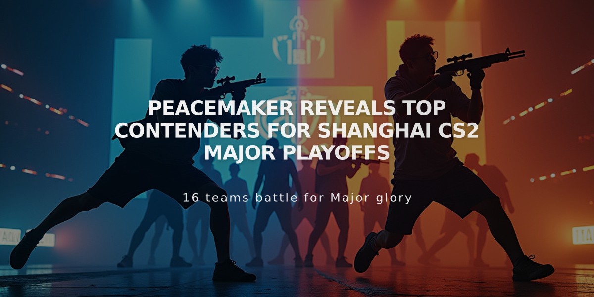 PEACEMAKER Reveals Top Contenders for Shanghai CS2 Major Playoffs