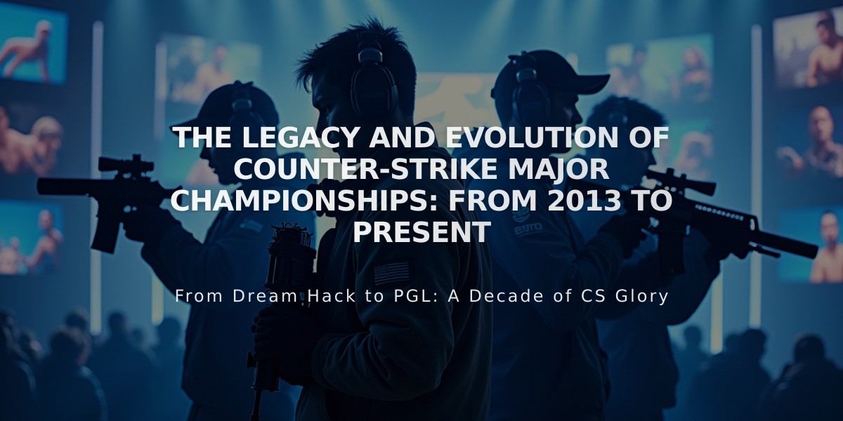 The Legacy and Evolution of Counter-Strike Major Championships: From 2013 to Present