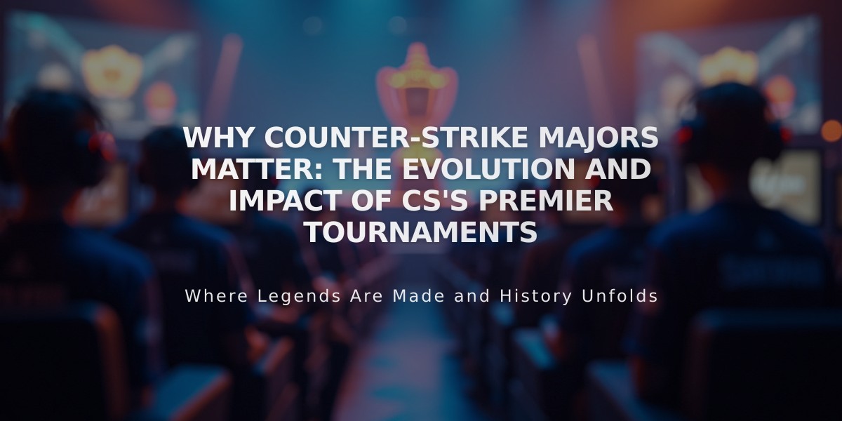 Why Counter-Strike Majors Matter: The Evolution and Impact of CS's Premier Tournaments