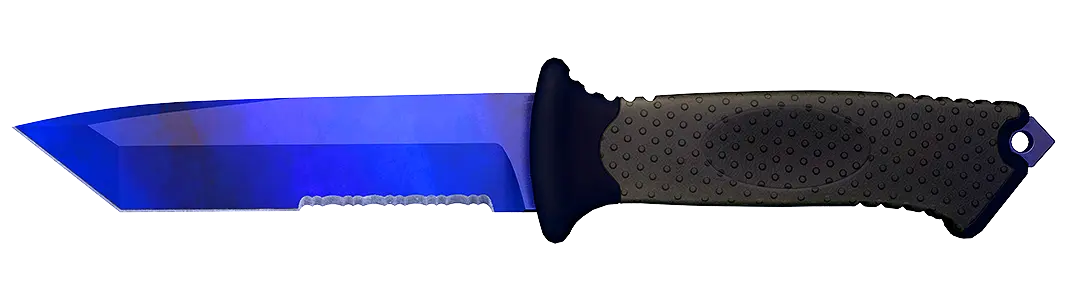 Blue-black textured knife grip