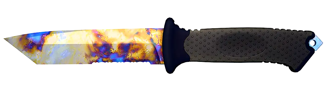 Marbled Case Hardened knife blade