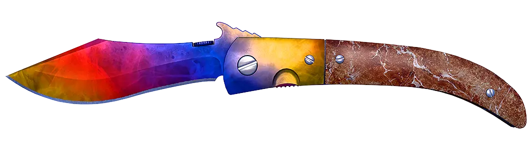 Marble Fade knife with rainbow pattern