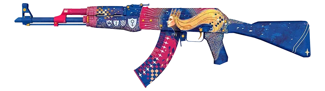 Art-styled AK47 with female portrait