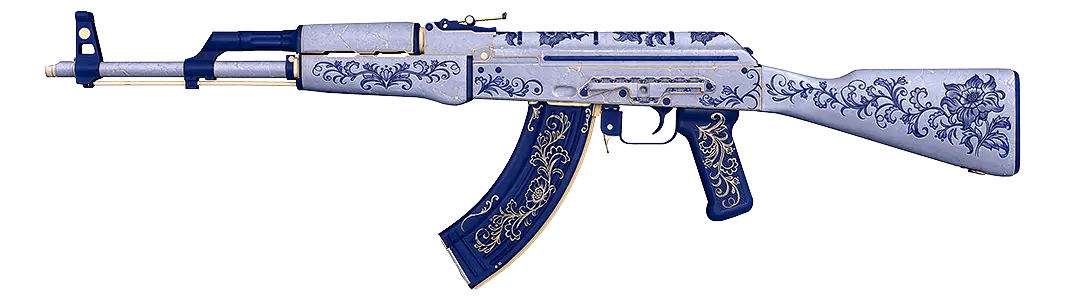 Floral assault rifle skin design