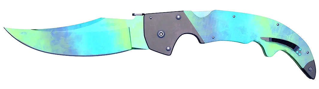 Blue and green Gamma Doppler knife