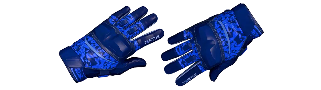 Blue and black polygonal gloves