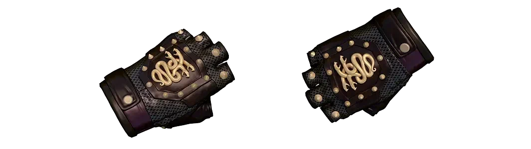 Black gloves with gold Mangrove design