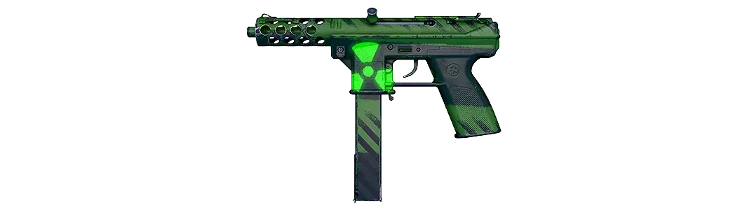 Alt text: Neon green Nuclear Threat pistol