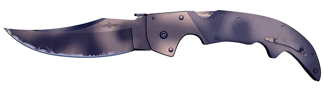 Scorched gray folding knife