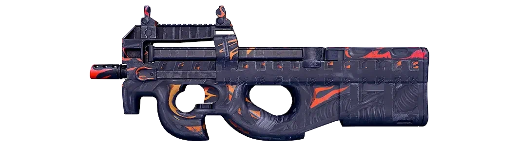 P90 SMG with flame design pattern