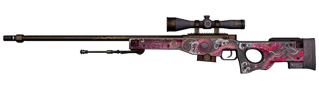 Snake-print rifle with scope