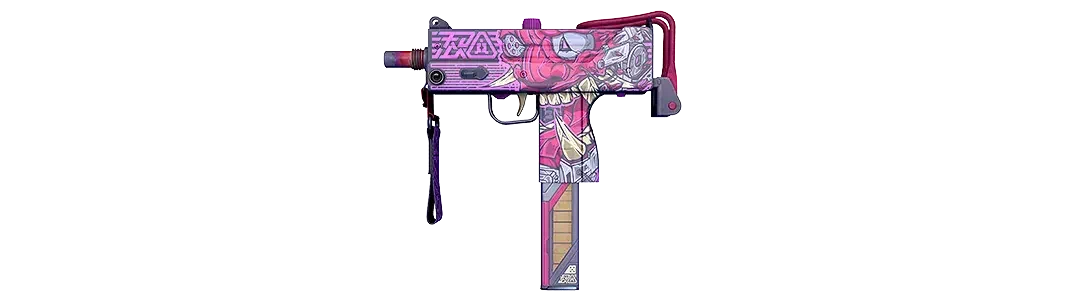 Pink robotic demon gun