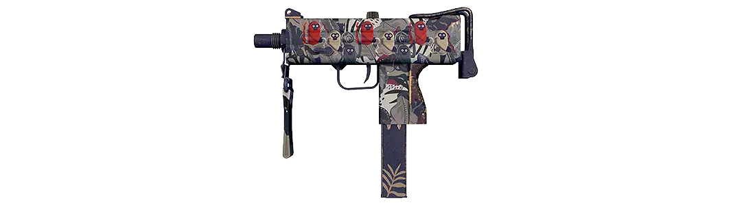 Camouflage gun with monkey pattern