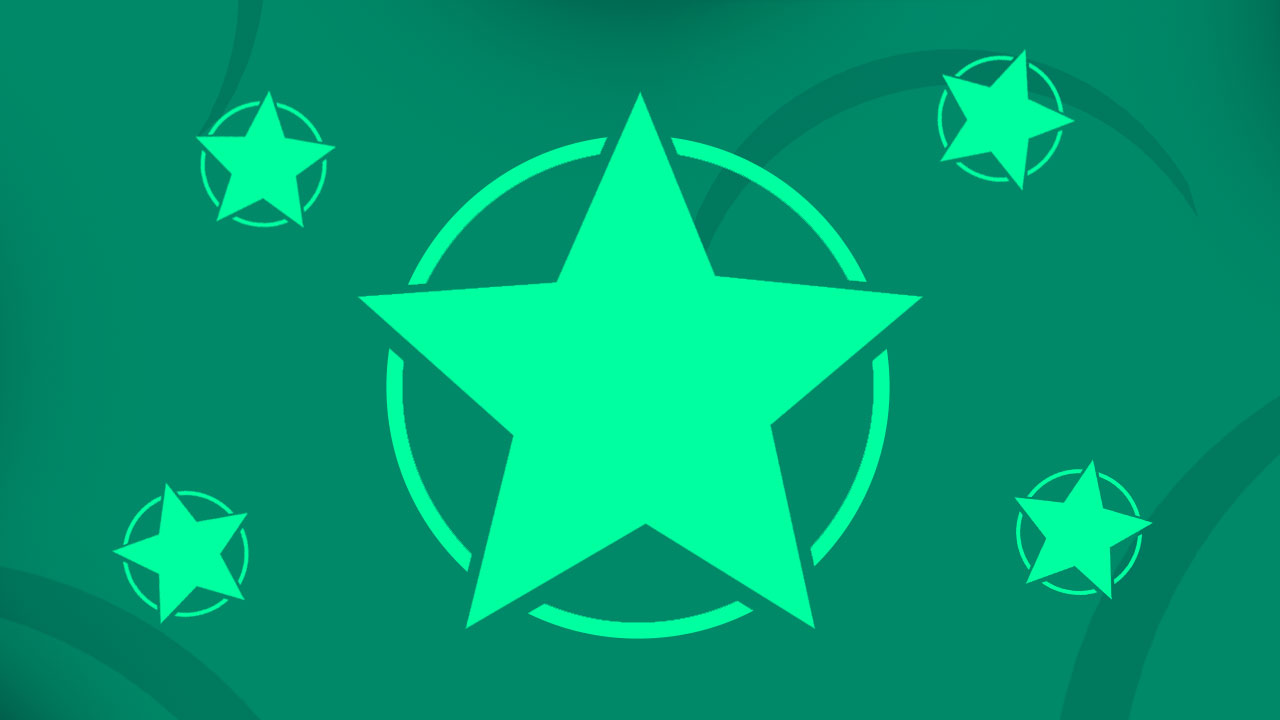 Circular green star icon