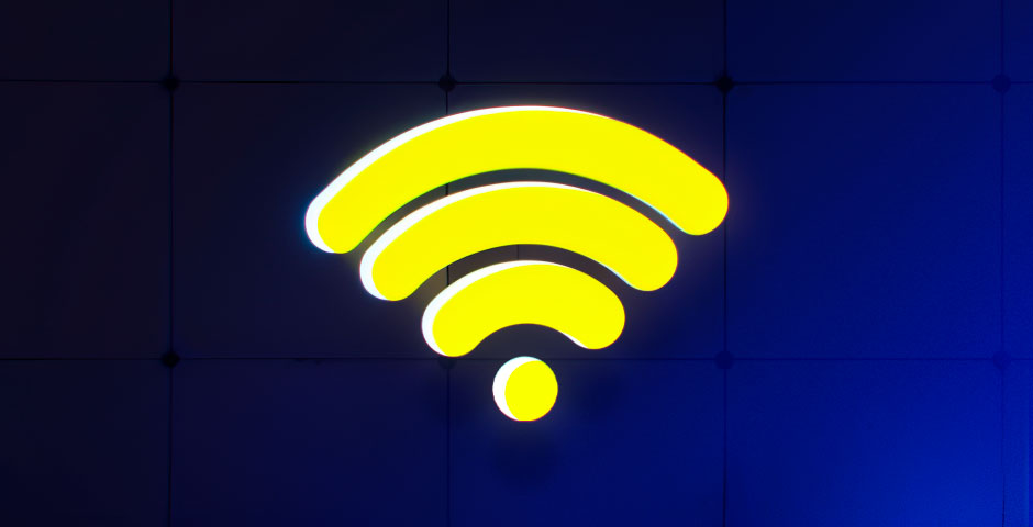 Wi-Fi symbol with question mark