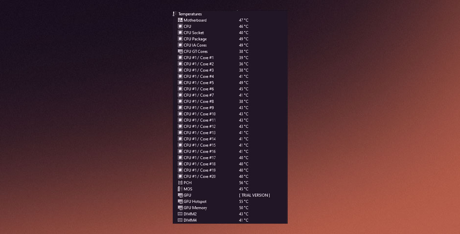 Digital temperature monitor on gradient background