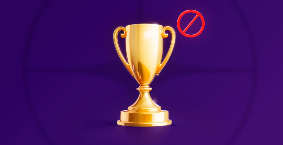 Prohibited gold trophy cup