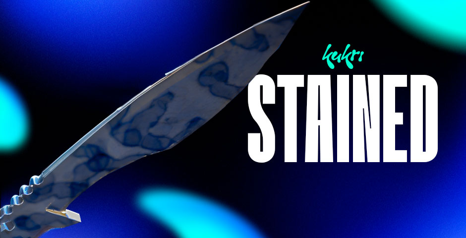 A stained knife blade