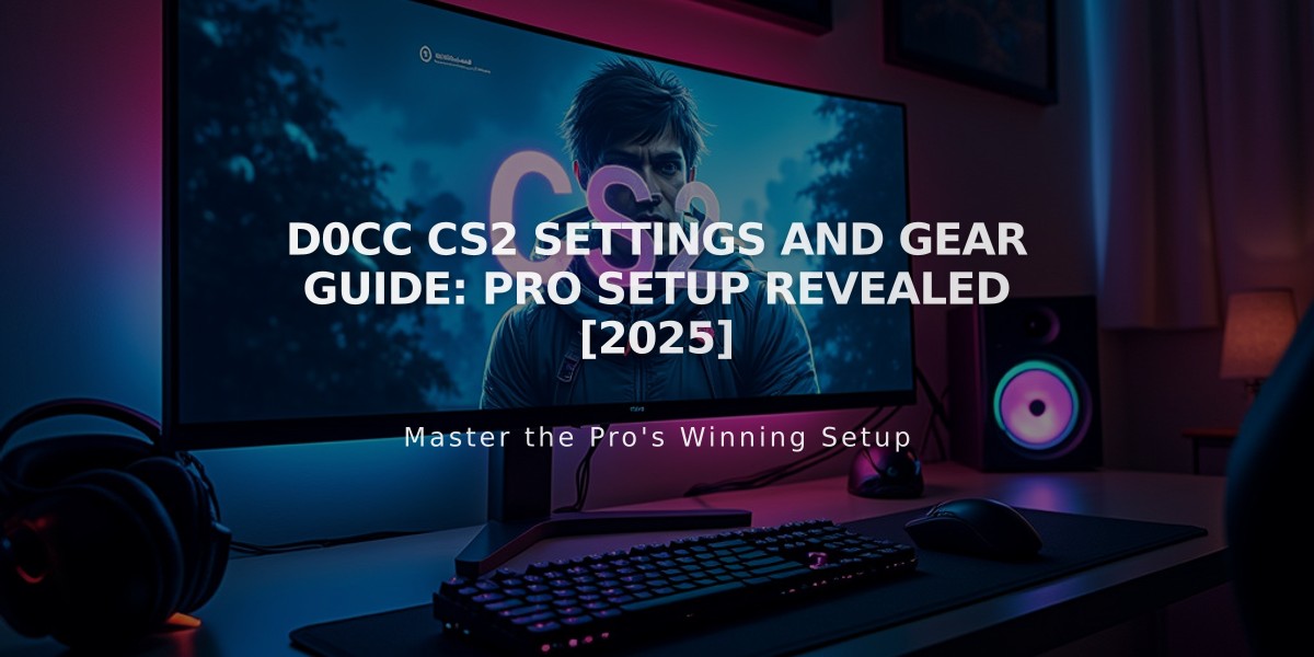 D0cC CS2 Settings and Gear Guide: Pro Setup Revealed [2025]