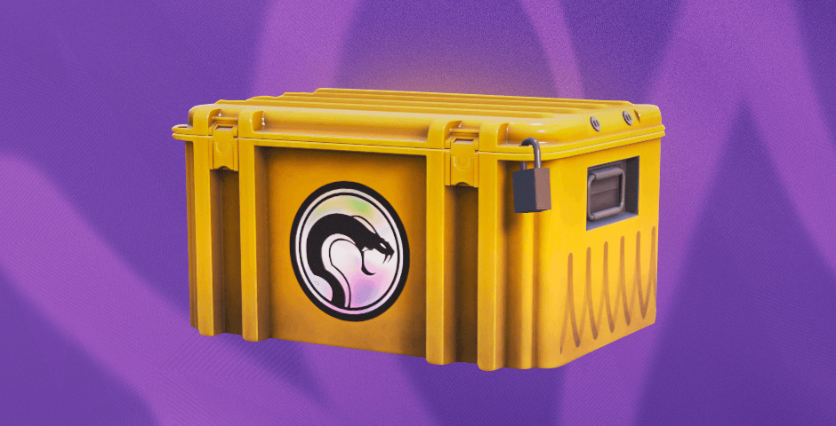 Yellow CS:GO case with snake emblem