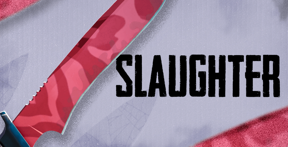 Red slaughter knife skin pattern