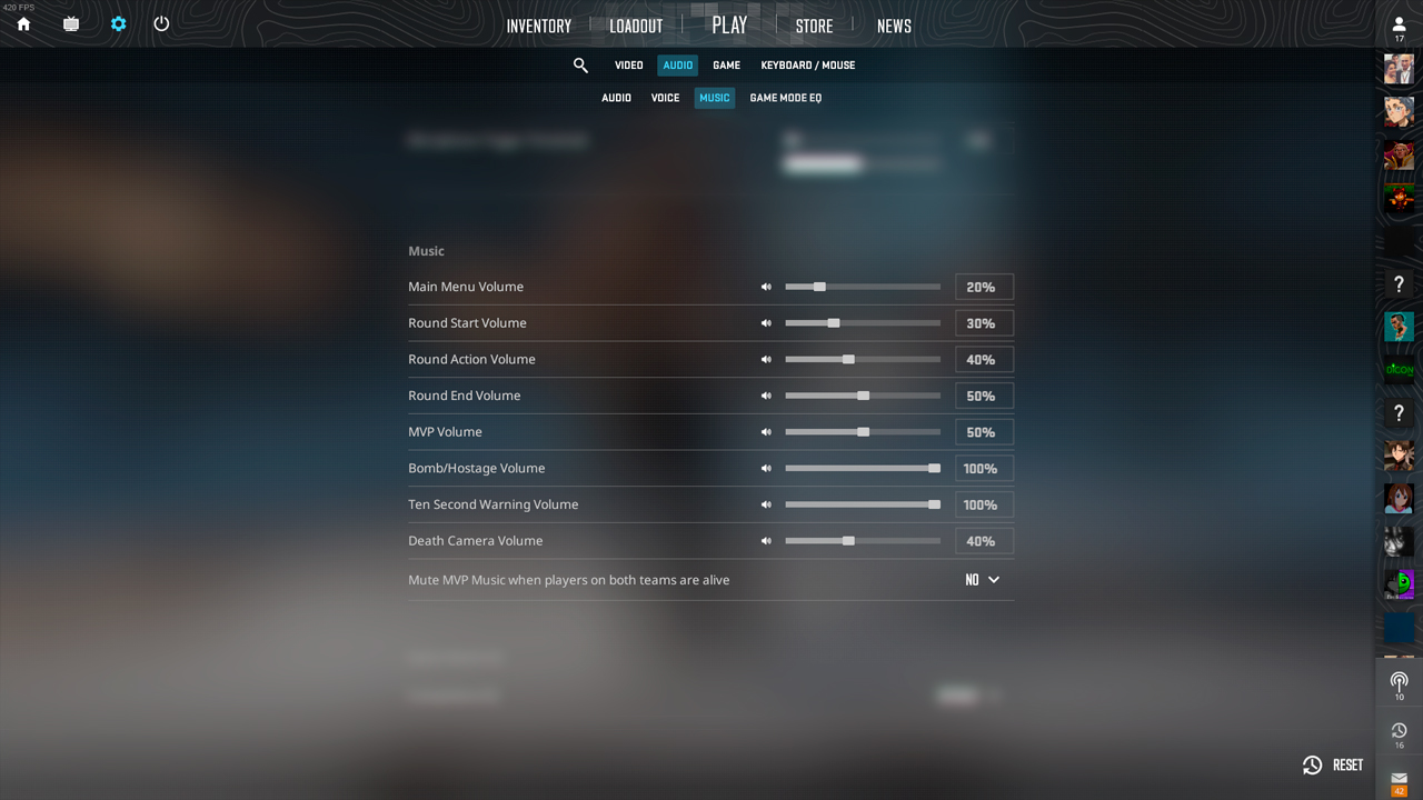 CS2 music volume settings