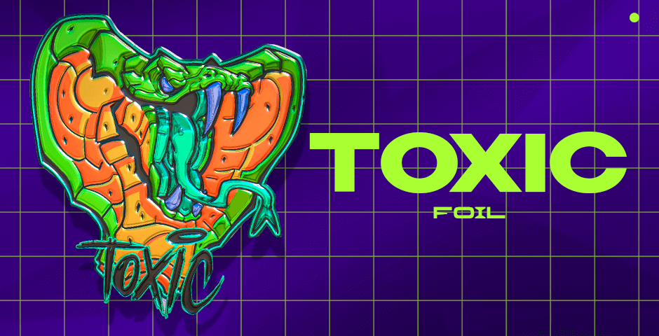 Snake cartoon with "TOXIC" text