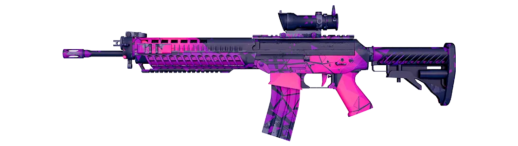 Purple-pink pulse rifle game skin