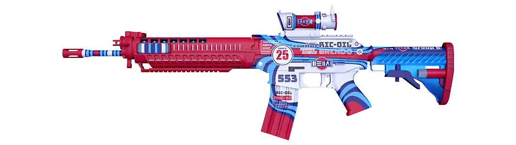 Red white blue rifle design