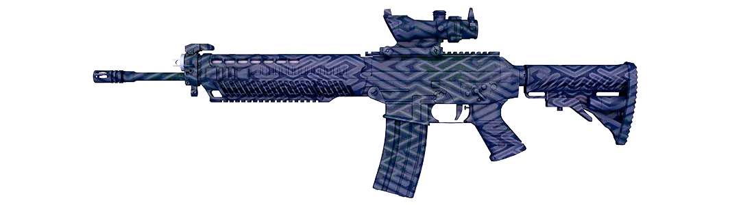 Blue patterned Barricade rifle